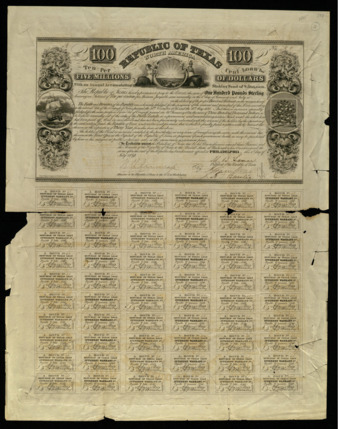 Ten percent loan for “Five Millions of Dollars”