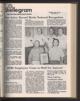 Shellegram, Vol. 43, No. 21, May 25, 1978