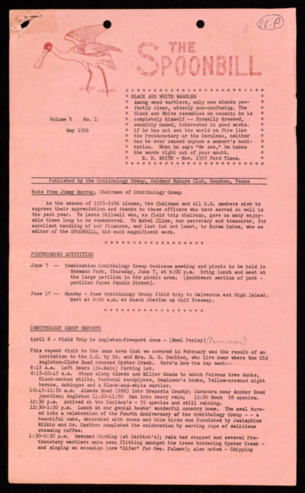 The Spoonbill, Vol. 5, No. 1, May 1956