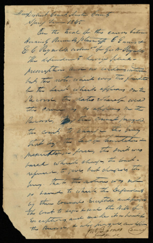 Docketed bill of exceptions in Hiran G. Runnels vs. C. Ennis and E. C. Reynolds