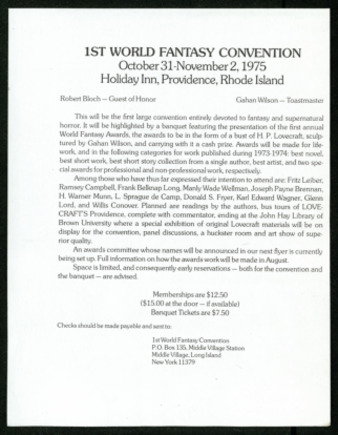 1st World Fantasy Convention