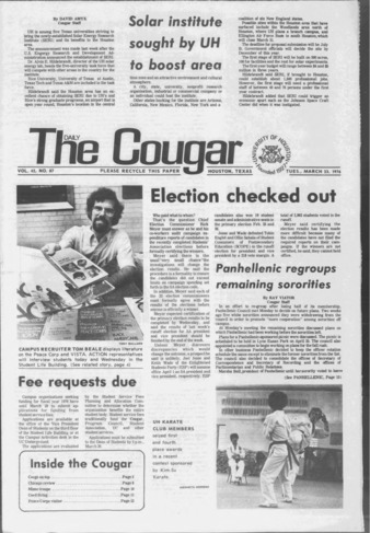 The Daily Cougar. Vol. 42, No. 87, March 23, 1976.