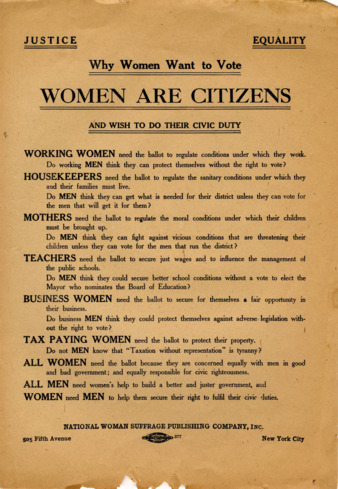 Why Women Want to Vote, Women are Citizens and Wish to do their Civic Duty