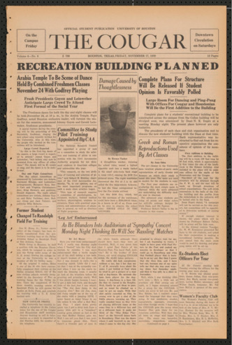 The Cougar, Vol. 6, No. 8, November 17, 1939