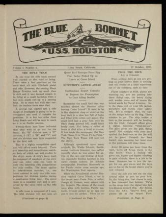 The Blue Bonnet, Vol. 1, No. 4, October 22, 1938