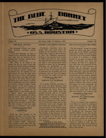The Blue Bonnet, Vol. 4, No. 7, February 13, 1937
