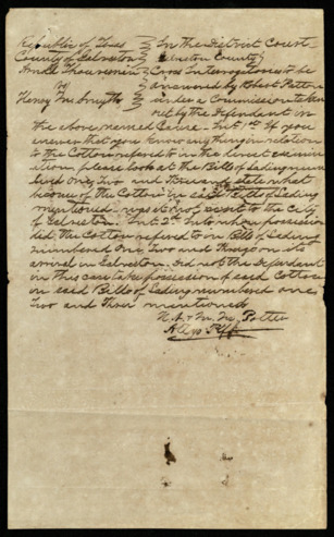 Cross interrogatories to be answered by Robert Patton in the case of Thouvenin vs. Smyth