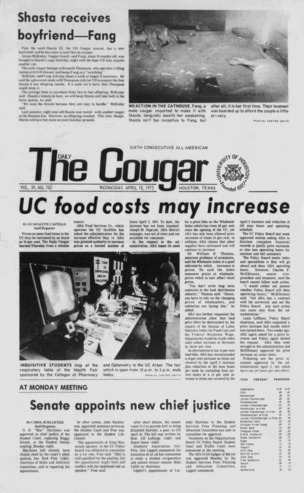 The Daily Cougar. Vol. 39, No. 102, April 18, 1973.