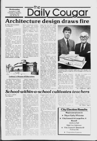 The Daily Cougar. Vol. 50, No. 41, November 9, 1983.