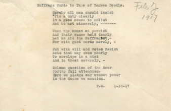 Suffrage Words to Tune of Yankee Doodle