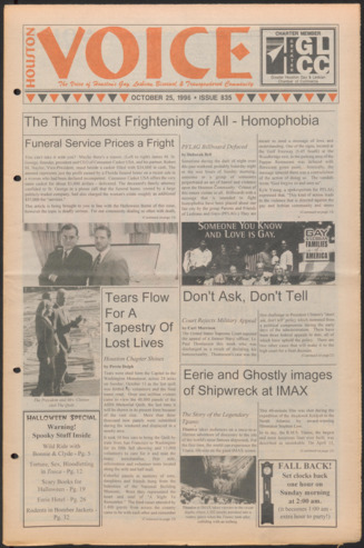 Houston Voice, No. 835, October 25, 1996