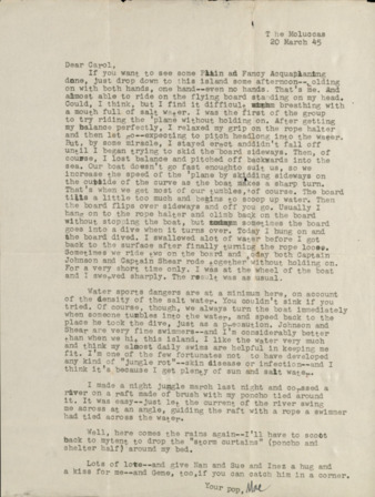 Letter from Capt. O. C. McDavid to Carolyn McDavid, 1945 March 20
