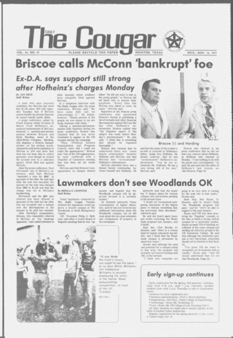 The Daily Cougar. Vol. 44, No. 47, November 16, 1977.