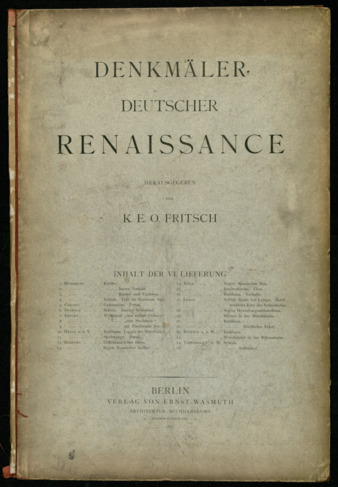 Denkmäler Deutscher Renaissance, Volume VI