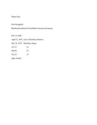 Transcript of Protocoll Buch des Houston Saengerbundes (1905-1922)