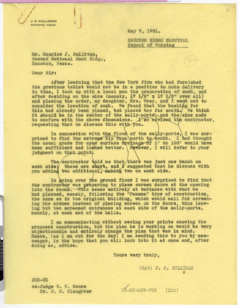 Letter from J. S. Cullinan to Maurice J. Sullivan, 1931 May 7