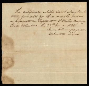 Pay certificate for Jacob Maybee