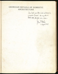Georgian details of domestic architecture, Inscription on title page