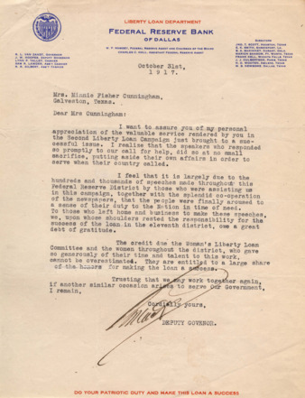 Letter from J. W. Hoopes to Minnie Fisher Cunningham