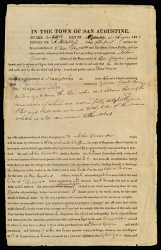 Land Grant in the colony of Lorenzo de Zavala