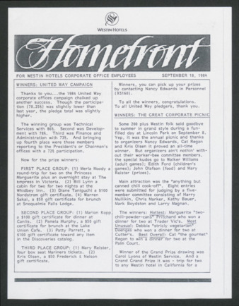 Homefront, September 18, 1984
