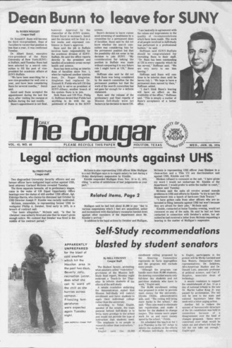 The Daily Cougar. Vol. 42, No. 60, January 28, 1976.