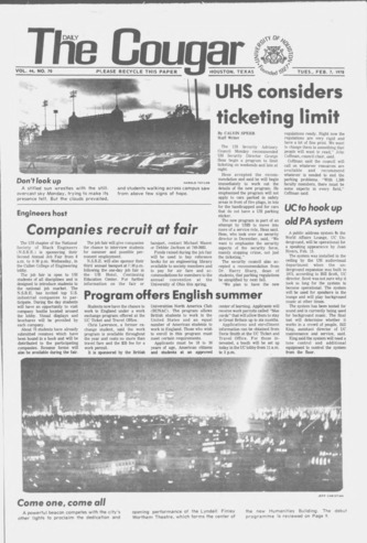 The Daily Cougar. Vol. 44, No. 70, February 7, 1978.