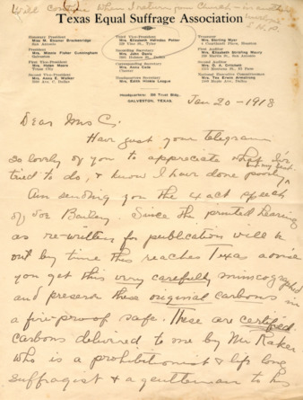 Letter from Elizabeth Herndon Potter to Minnie Fisher Cunningham