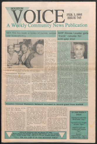 Houston Voice, No. 745, February 3, 1995