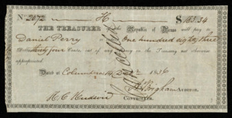 Pay certificate for Daniel Perry