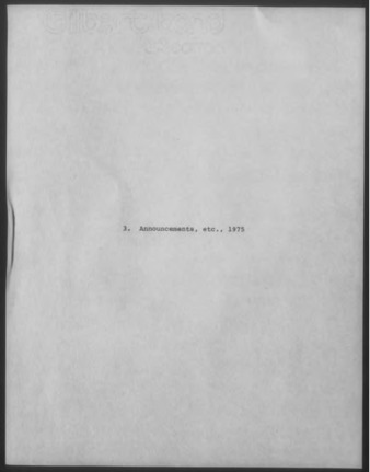 Mary Myart Malott Announcements, Clippings, Catalogues, 1975