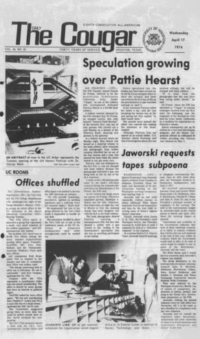 The Daily Cougar. Vol. 40, No. 82, April 17, 1974.