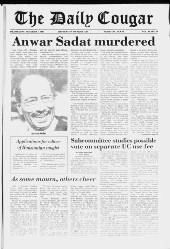 The Daily Cougar. Vol. 48, No. 26, October 7, 1981.