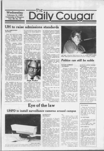 The Daily Cougar. Vol. 49, No. 72, February 16, 1983.