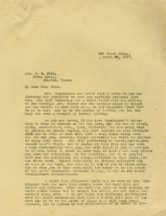 Letter from E. H. League to Mrs. W. H. Fain