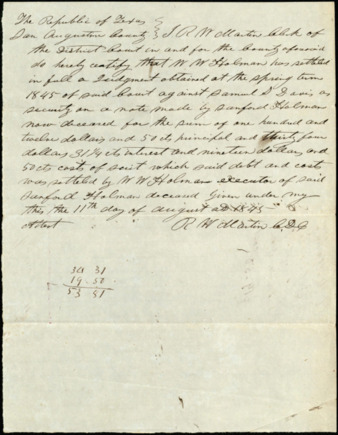 Order from the court for payment of allowance to Sanford Holman’s widow and children from his estate