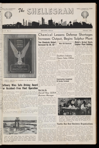 The Shellegram, Vol. 17, No. 2, February 1952