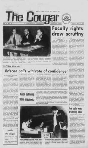 The Daily Cougar. Vol. 41, No. 39, November 7, 1974.