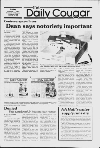 The Daily Cougar. Vol. 50, No. 43, November 11, 1983.