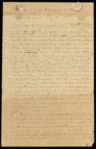 Judgment in the case of guardianship for Elizabeth Stuart