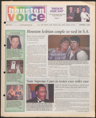Houston Voice, No. 1036, September 1, 2000