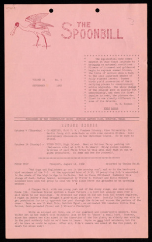 The Spoonbill, Vol. 11, No. 5, September 1962