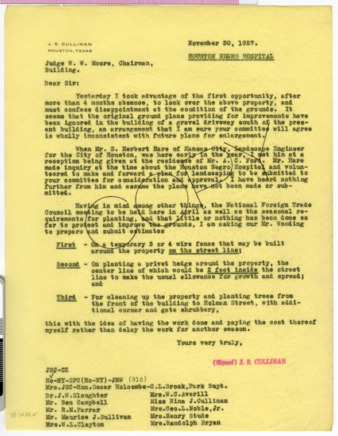 Letter from J. S. Cullinan to W. W. Moore, 1927 November 30