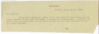 Memorandum from C. F. Schappert to Joseph S. Cullinan