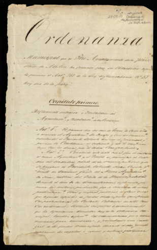 Ordenanza for the municipality of Austin