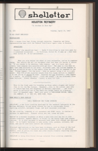 Shelletter, No. 105, April 23, 1963