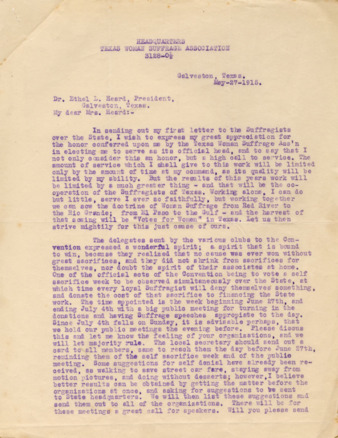 Letter from Minnie Fisher Cunningham to Dr. Ethel L. Heard