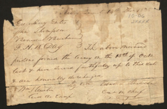 Honorable discharge of Grenbluy Gates, John Thompsen, Benedict Bucham, and F. H. K. Day