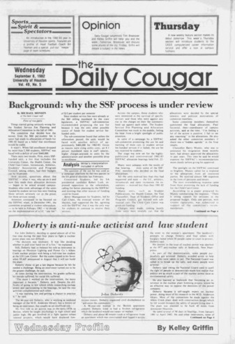 The Daily Cougar. Vol. 49, No. 5, September 8, 1982.
