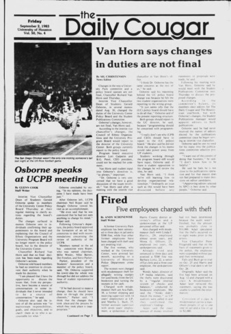 The Daily Cougar. Vol. 50, No. 4, September 2, 1983.